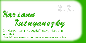 mariann kutnyanszky business card